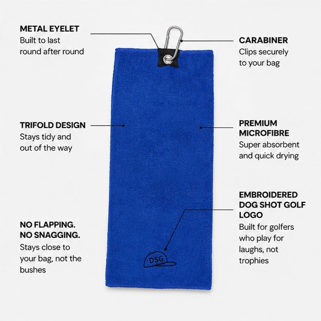 Microfibre Tri-fold Golf Towel - Blue (Da-Ba-Dee-Da-Ba-Daa)