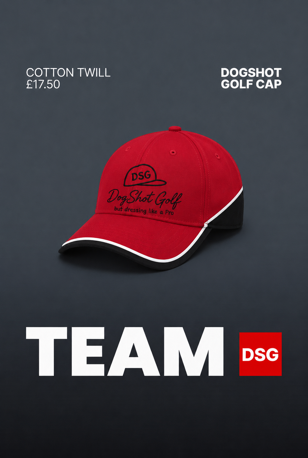 DSG Teamwork Golf Cap - Hell-Raiser Red / Black / White